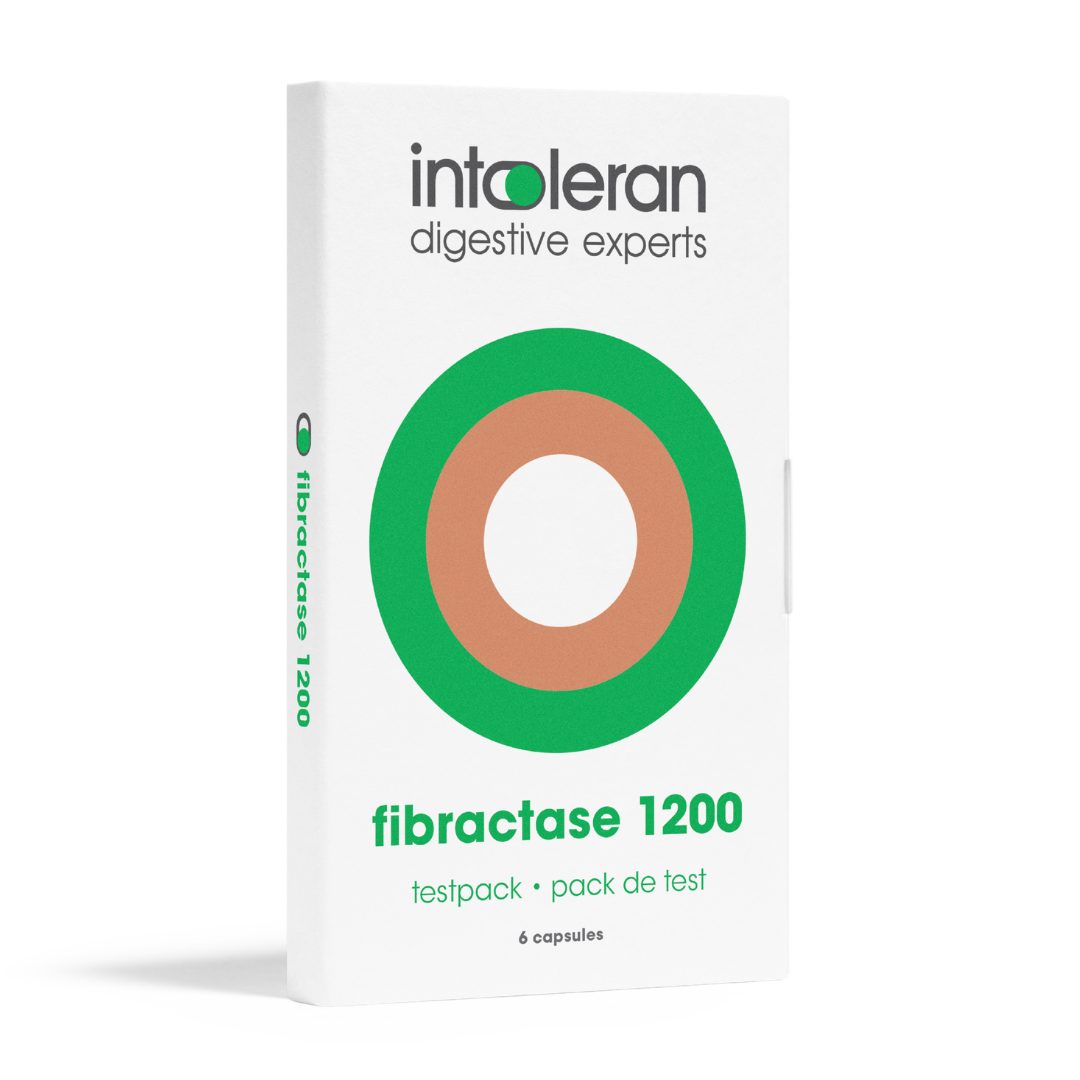 Fibractase 1200 - Testpack 6 Capsules | Helpt bij de vertering van Fructanen & Galactanen | Vermindert gasvorming | Complexe koolhydraten | Intoleran