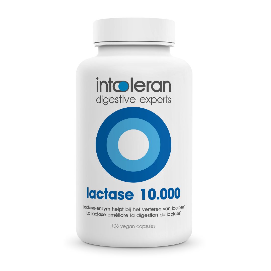 Lactase 10.000 - 108 Capsules | Lactose Intolerantie | Hoog gedoseerd | Bevat Lactase dat helpt bij verteren van Lactose | Puur & vegan | Intoleran
