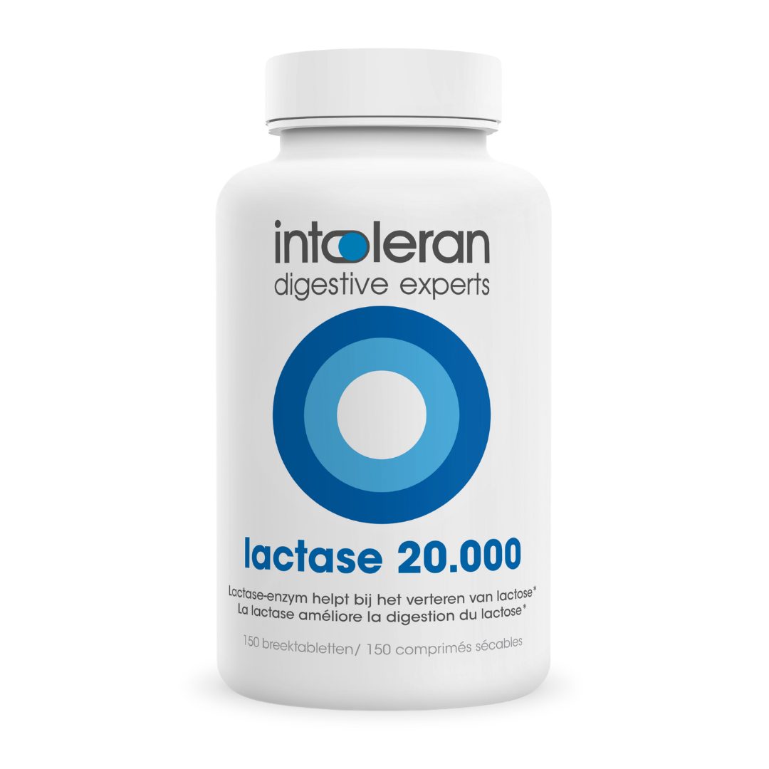 Lactase 20.000 - 150 Breektabletten | Lactose Intolerantie | Hoogst gedoseerd | Bevat Lactase dat helpt bij het verteren van Lactose | Puur & vegan
