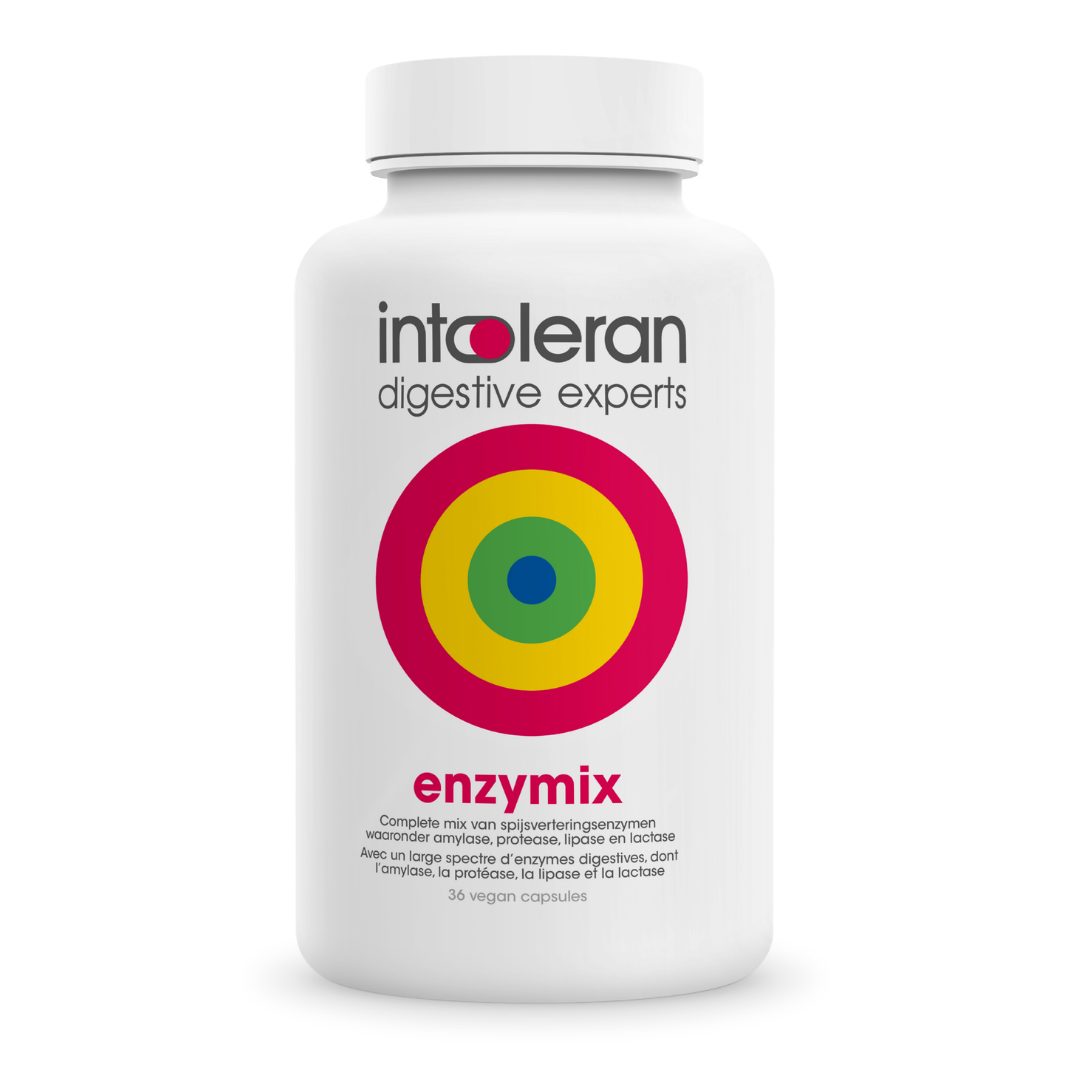 Enzymix - 36 Capsules | Veelzijdige Enzymenmix | Helpt bij verteren van Vetten, Eiwitten, Koolhydraten en Lactose | Intoleran